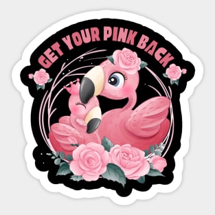 Get Your Pink Back Flamingo Sticker